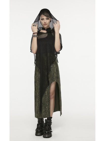 Punk snake pattern slit half skirt【s0000002249】