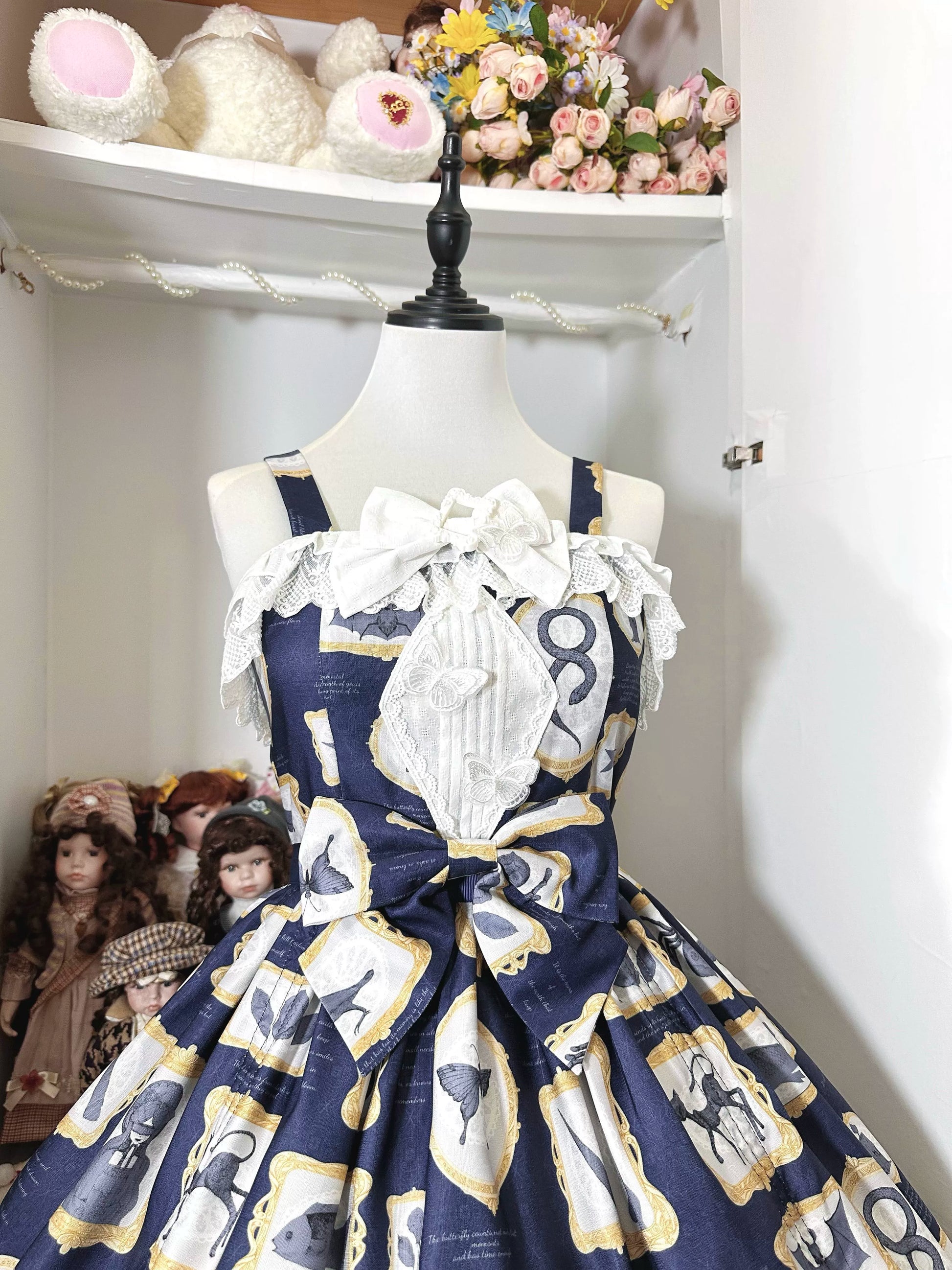 Magic Tea Party - Classic Lolita JSK with Elegant Art-Inspired Prints