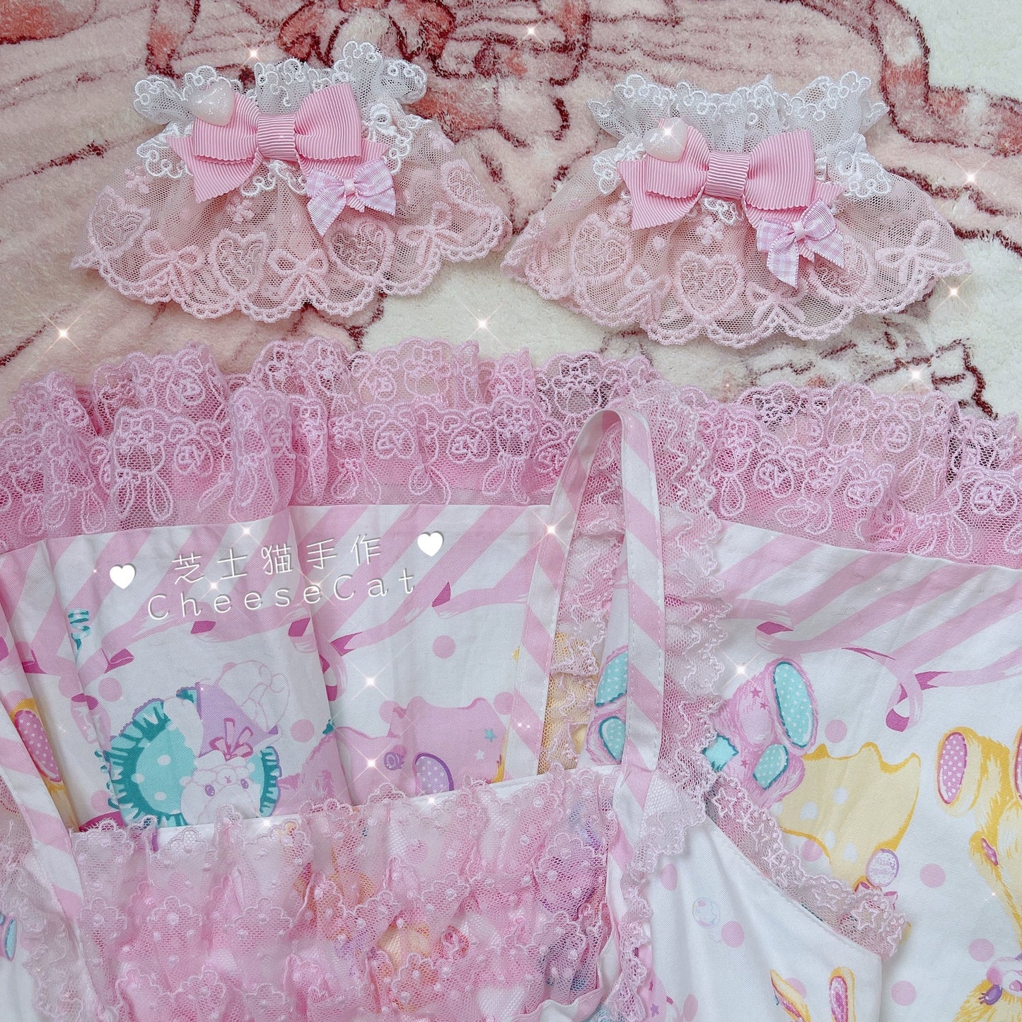 Cheese Cat - Sweet and Happy Flower Limited Lolita Cuff