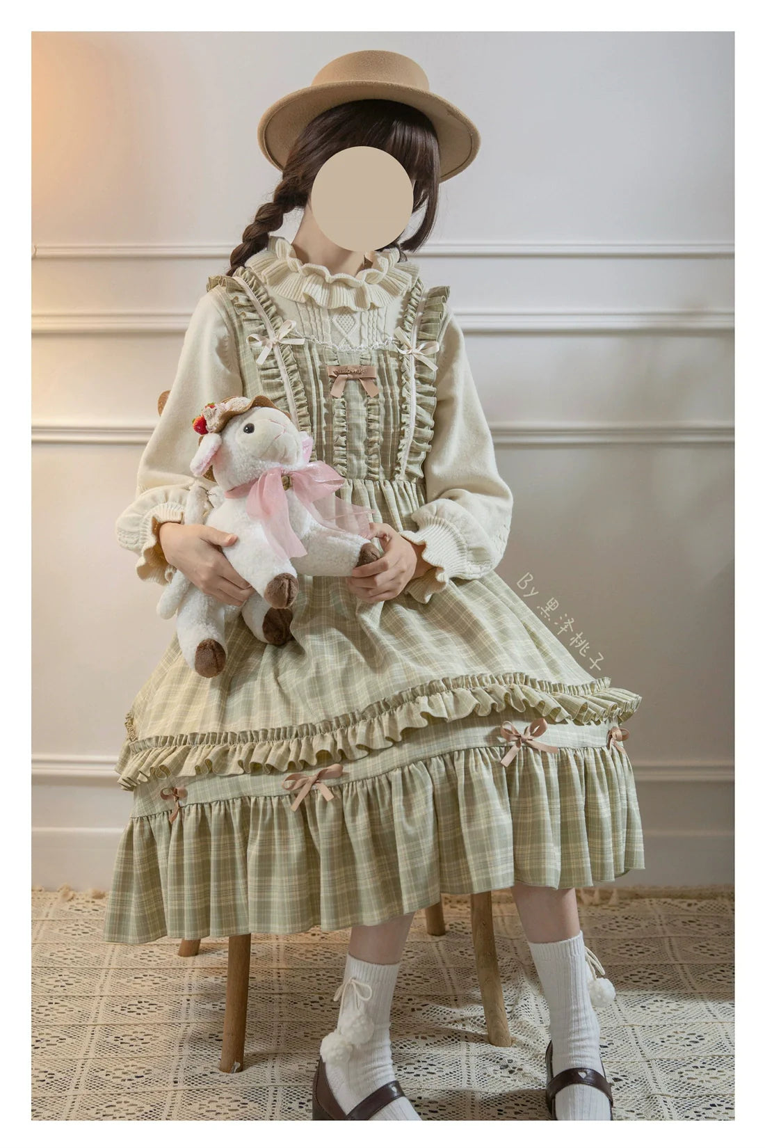 EESSILY - Green Fairy Tales - Classic Lolita Plaid JSK Plus Size Lolita Dress
