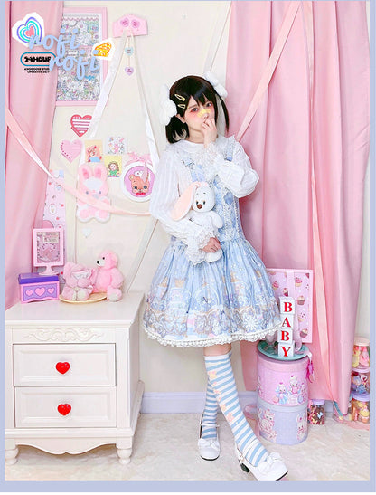 Roji roji - Striped Kawaii Lolita Calf Socks Multicolors