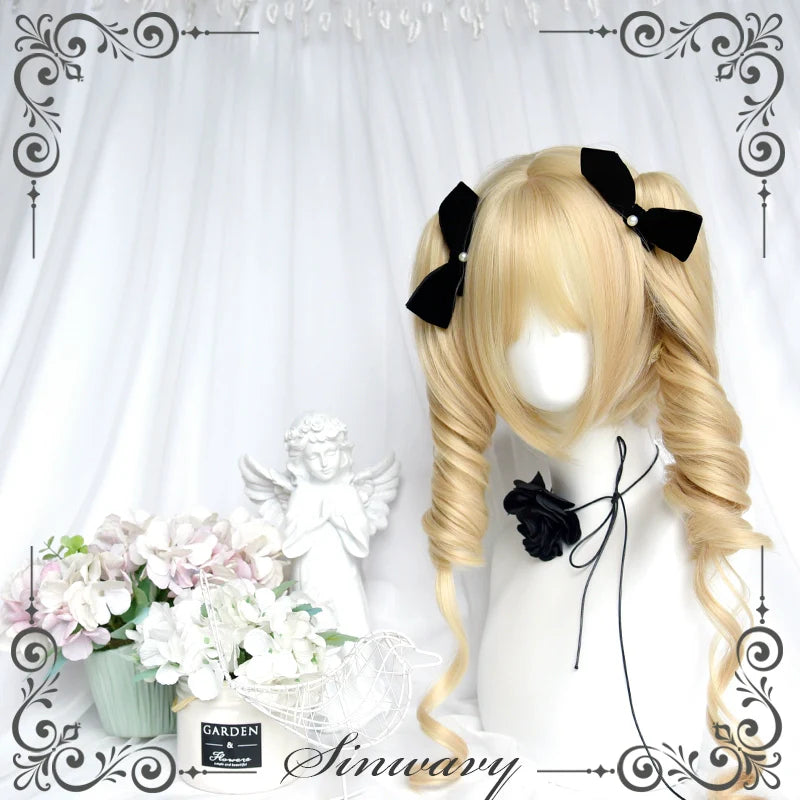 Sinwavy - Kawaii Lolita Wig Blonde Double Ponytail Wig