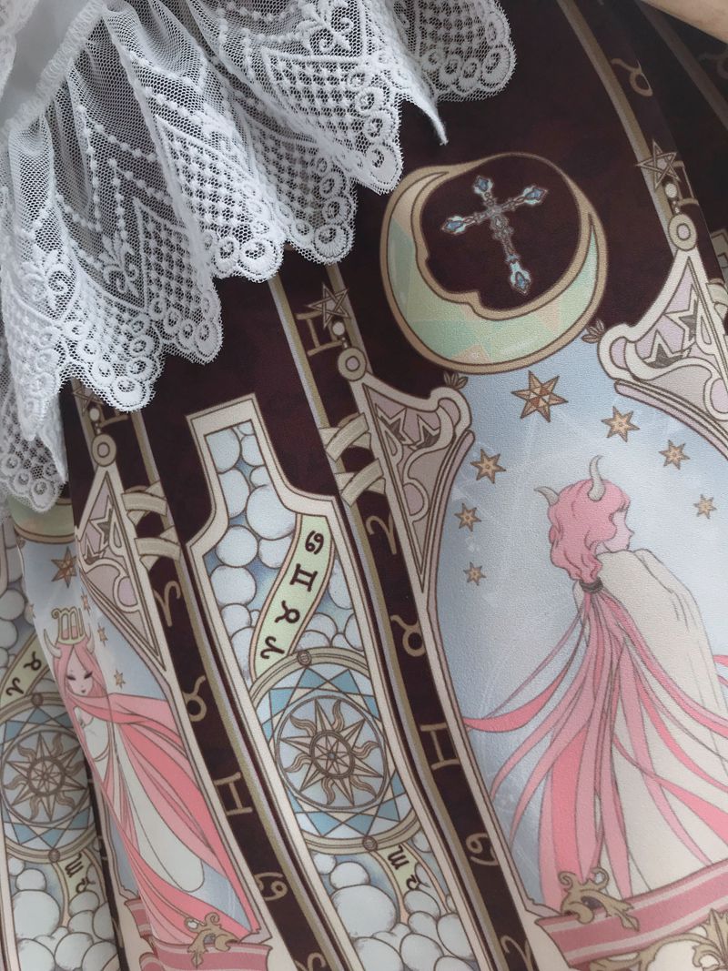 Yilia - Constellation Printing Chiffon Lolita JSK Dress