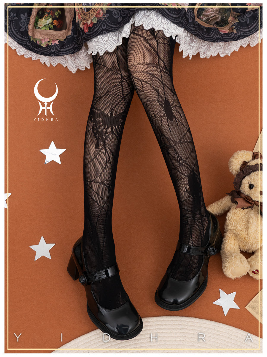 Yidhra - Gothic Lolita Spider Butterfly Net Pantyhose