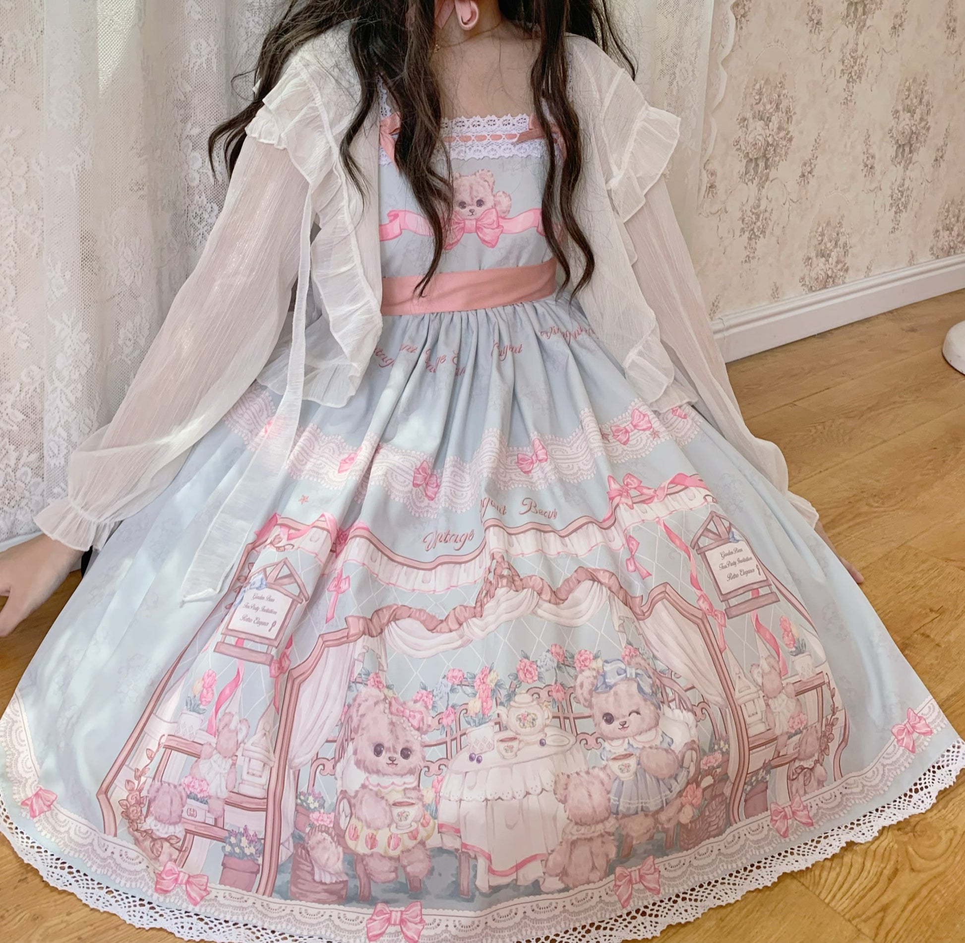 Sugar Girl - Bear Tea Party - Sweet Lolita JSK and Headdress