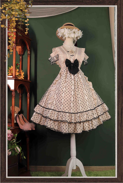 Cat-Romance - Coconut Milk Boo Boo - Elegant Lolita Polka Dot OP