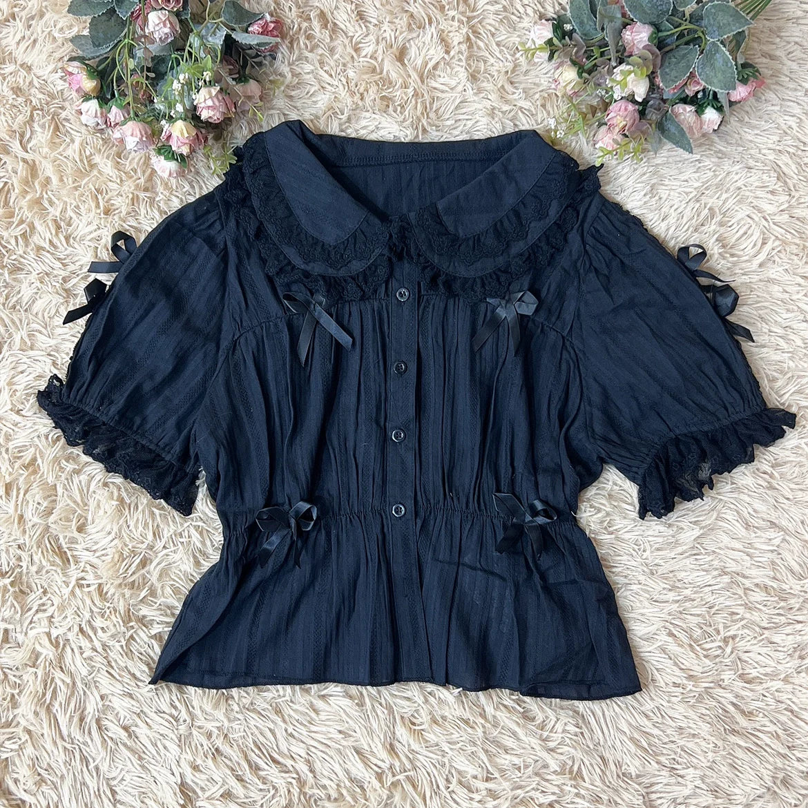 DMFS Lolita - Sweet Lolita Shirt Doll Collar Blouse High-waisted