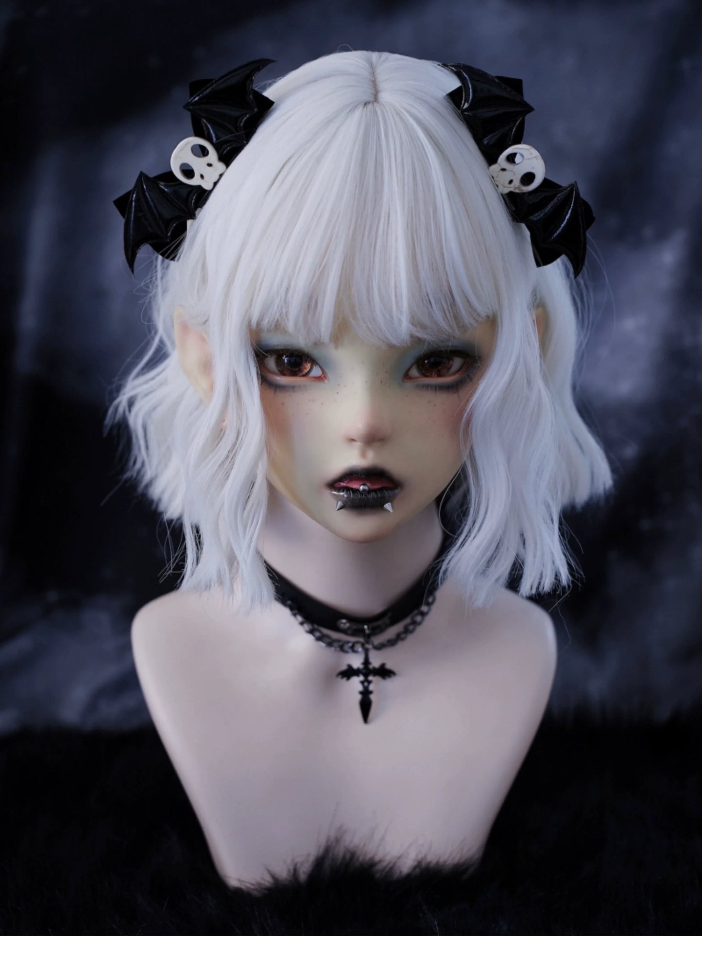 Strange Sugar - Gothic Hair Accessories Set Skulls Sharks Lolita Clips Headbands