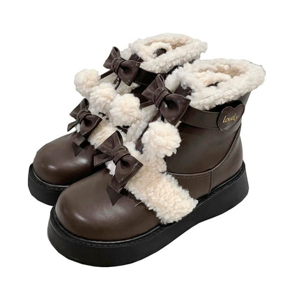 Beauty Bunny - Furry Bear - Winter Cute Lolita Shoes Short Snow Boots