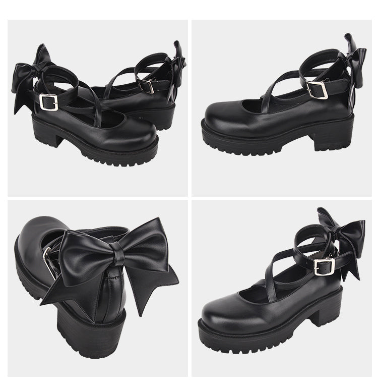 Angelic Imprint - Punk Lolita Black Platform Shoes