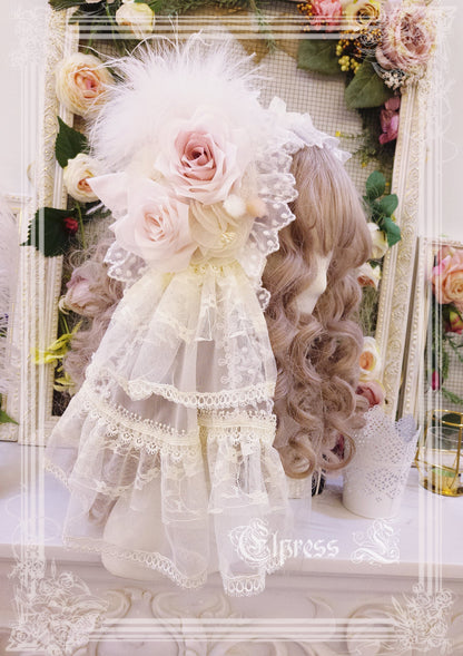Elpress L・杆edding Lolita Floral Headdress BNT Veil
