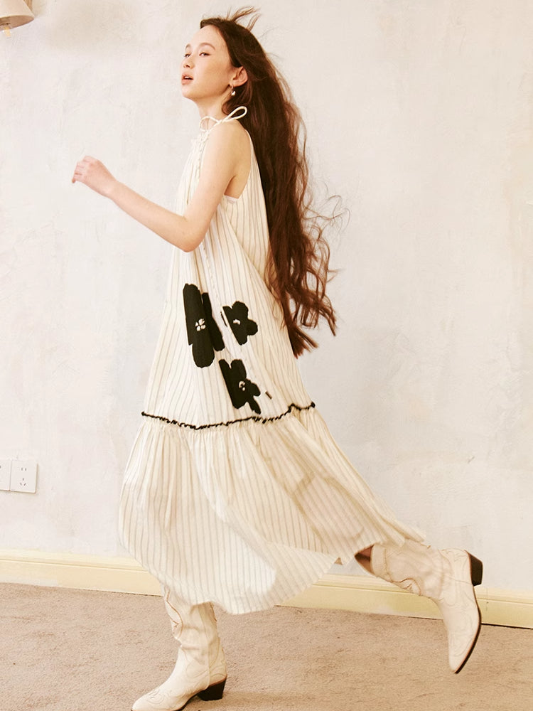 Halter neck A-line long skirt【s0000007595】