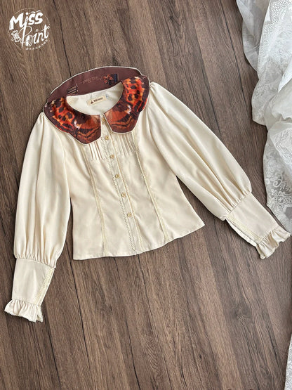 Miss Point - German Bookshelf - Classic Lolita Blouse, Butterfly-Shaped Collar