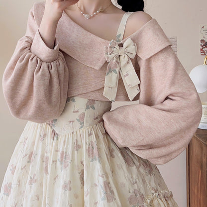 KuMa Lolita - Twilight Rose - Sweet Lolita Dress Sweater and JSK