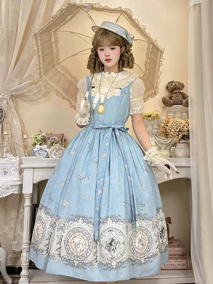 DreamWhale - Small Porcelain Plate - Classic Lolita JSK Printed Dress