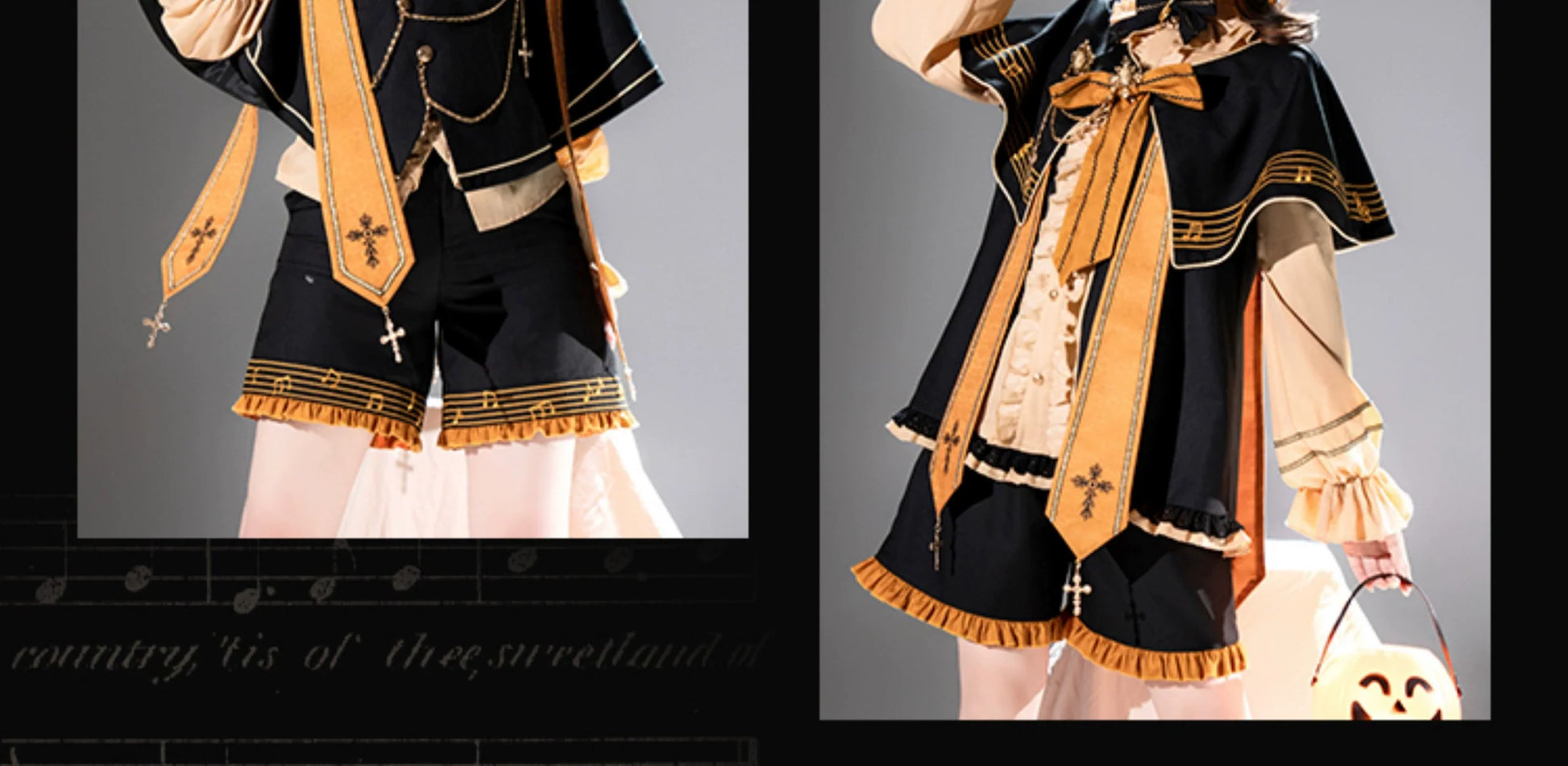 Forest Fluorescent Carps - The Choir of The Church 2.0 - Ouji Lolita Shorts Set in Two Styles