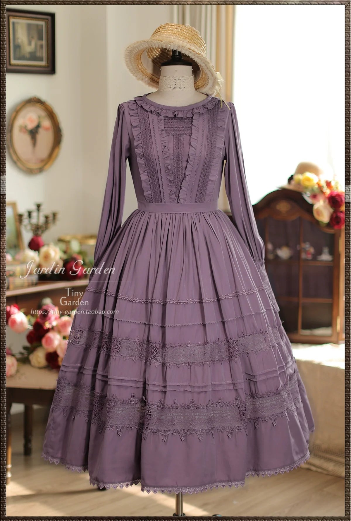 Tiny Garden - Spring Whispers - Elegant Lolita OP Dress French Style Long/Short Sleeve