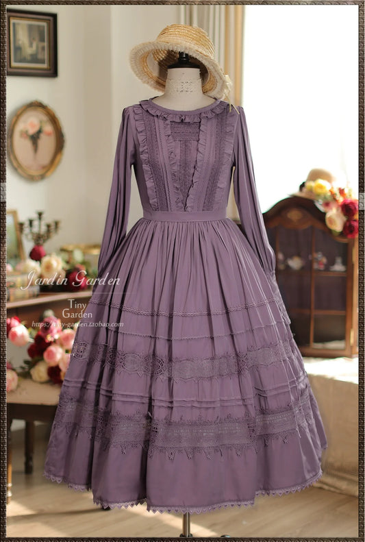 Tiny Garden - Spring Whispers - Elegant Lolita OP Dress French Style Long/Short Sleeve