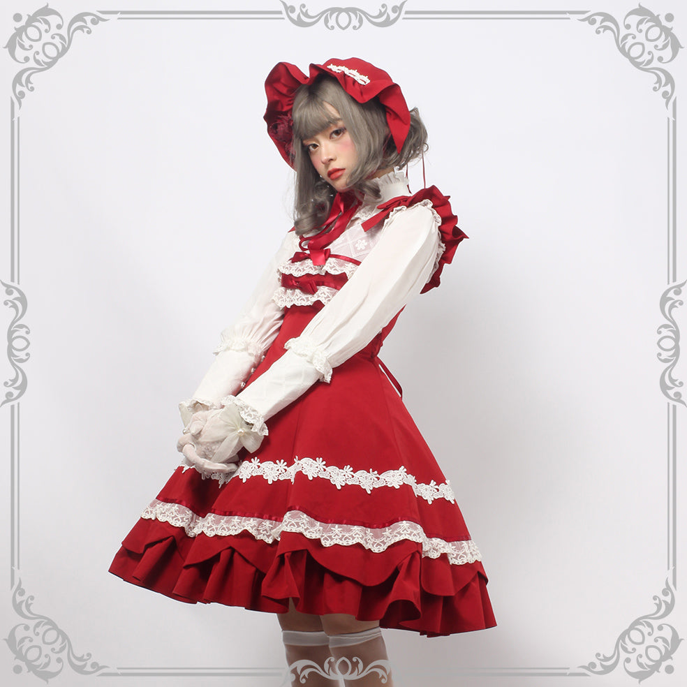 Magic Tea Party - Solid Color Lolita Casual Dress Floral Dress JSK