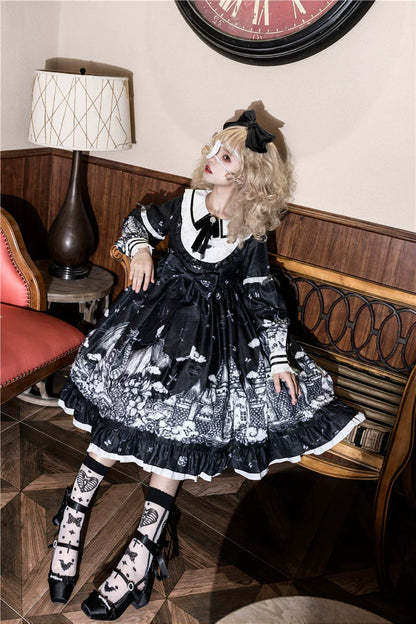 Sugar Girl - Nocturnal Castle - Gothic Lolita OP Dress, Back Zipper