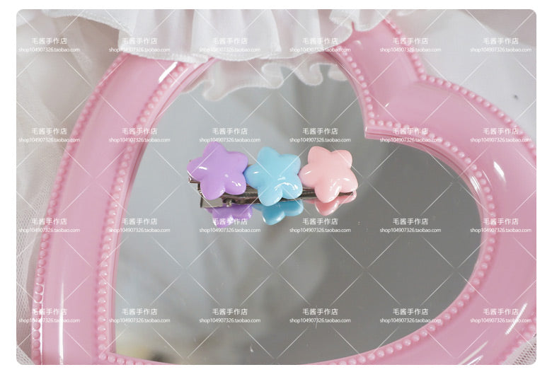 MaoJiang Handmade - Sweet Lolita Hair Pins Star Shape Multicolor