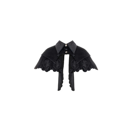 With Puji - Pilgrim - Black Gothic Lolita Cape, Detachable 2-Piece