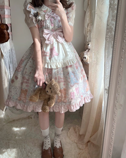 Akiyama Future Studio - Kawaii Little Bear Lolita Salopette Daily Lolita JSK