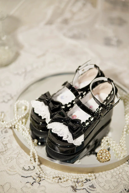 Jiujiu Lolita - Milky Puff - Sweet Lolita Heels Shoes, Round Toe With Petite Wedge