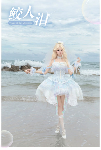 Qianmu - MermaidTears - Wedding Lolita JSK Dress, Ocean Theme