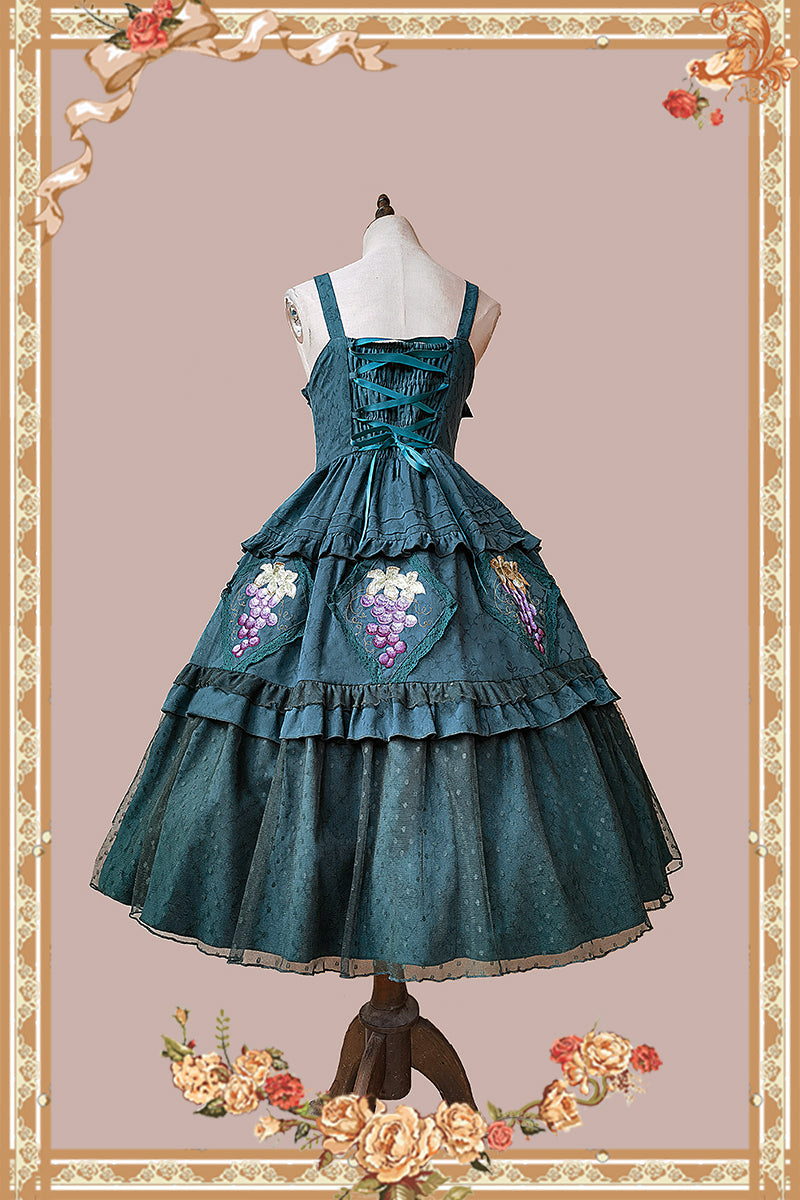 Infanta - Grape Manor - Country Lolita JSK Suit with Grape Embroidery