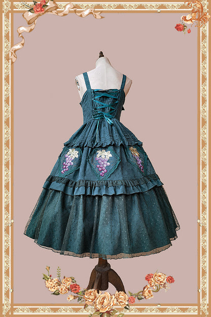 Infanta - Grape Manor - Country Lolita JSK Suit with Grape Embroidery