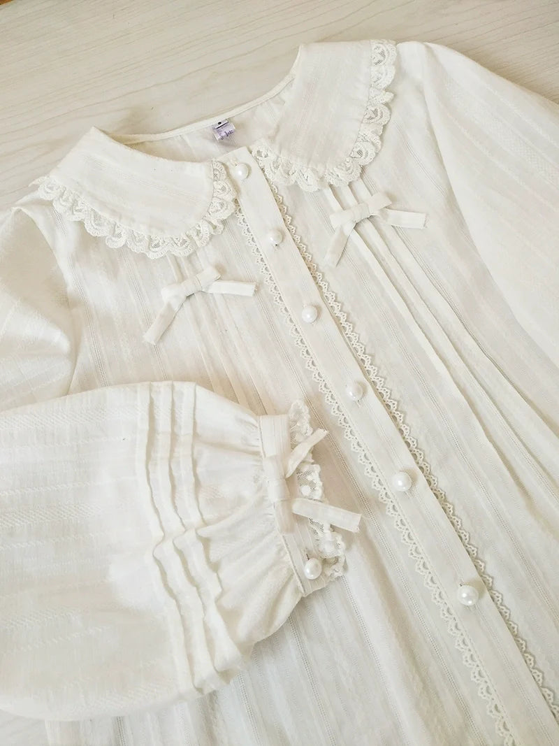 Youlan Lane - Cotton Sweet Lolita Blouse, Single / Fleece Lined Version