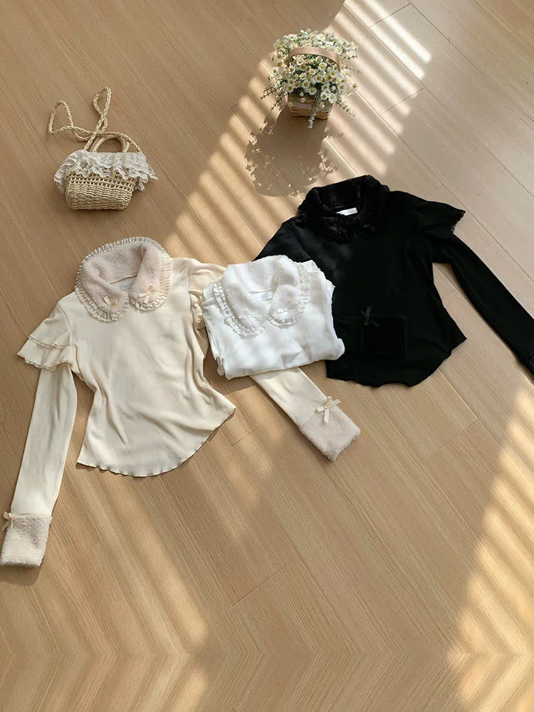 With PUJI - Sweet Lolita Innerwear Autumn and Winter Lolita Sweater