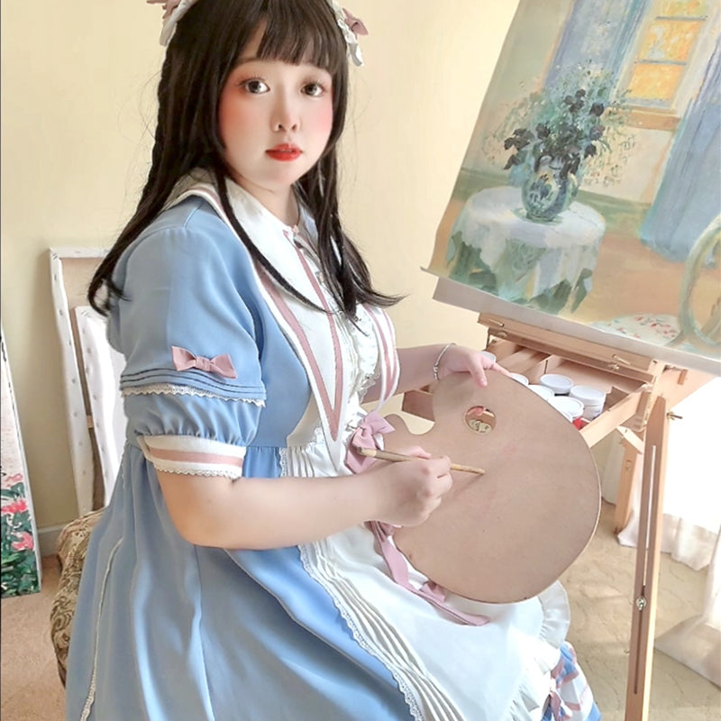 Niu Niu - Candy Sweethearts - Plus Size Lolita OP Short-Sleeve Princess Dress