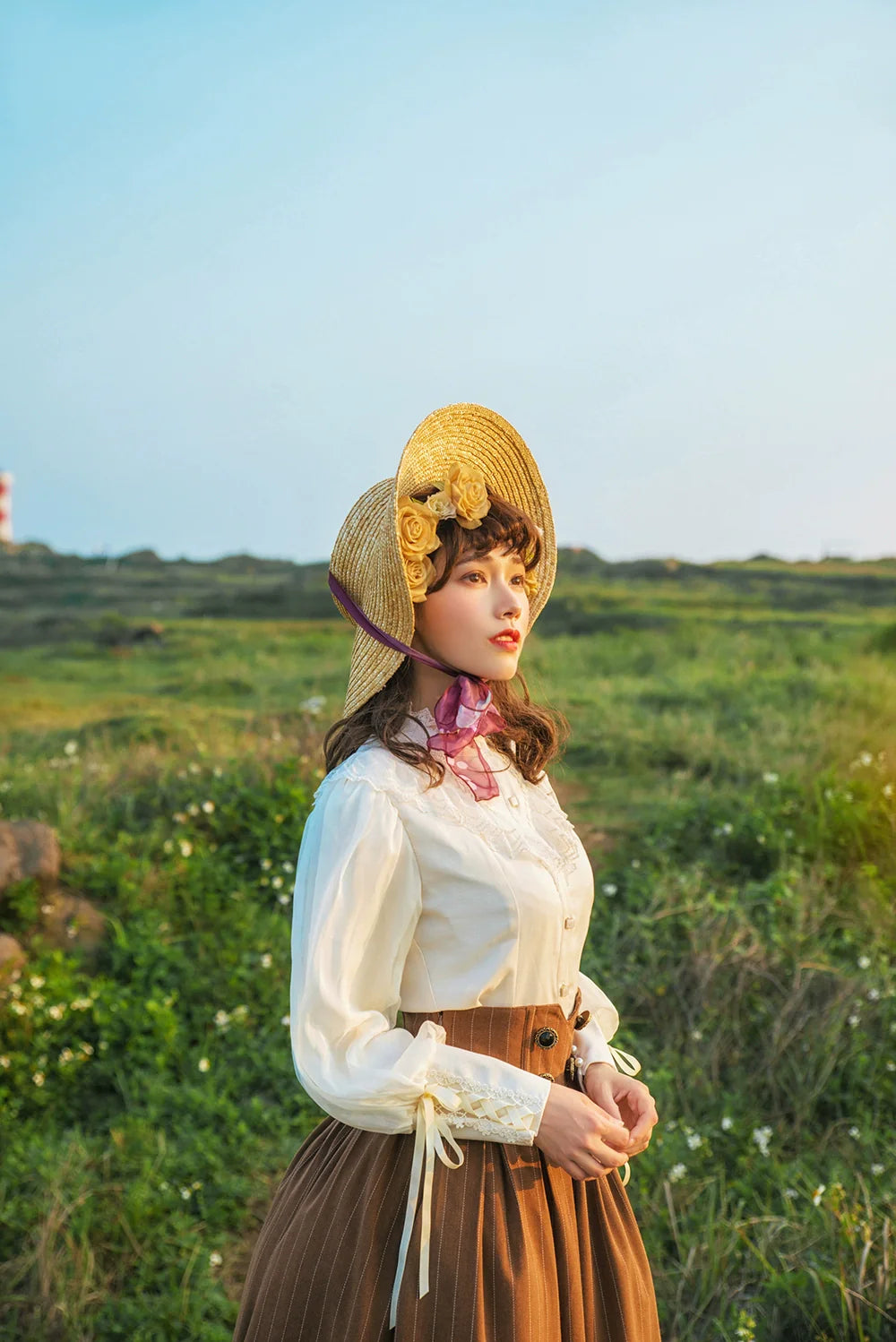 Miss Point - Rose Doll - Elegant Lolita Striped Fishbone Skirt