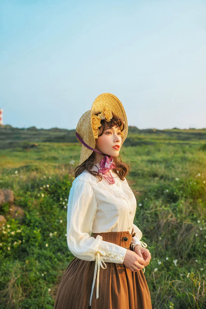 Miss Point - Rose Doll - Elegant Lolita Striped Fishbone Skirt