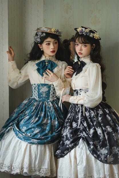 Miss Point - Customized Vintage Lolita Skirt Elegant Pullover Fishbone SK