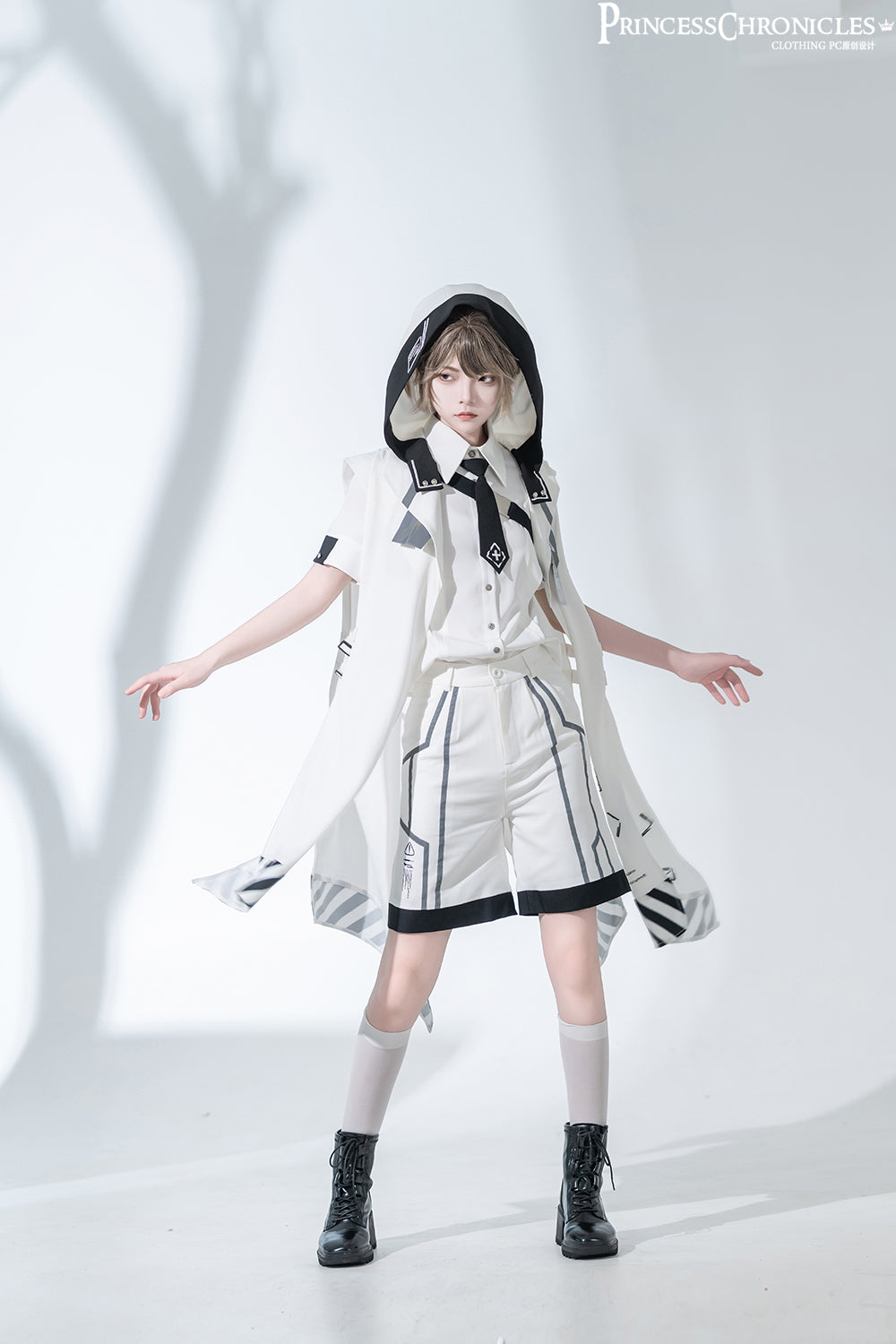 Princess Chronicles - Dry sea and Ashlar - Handsome Futuristic Style White Short Set