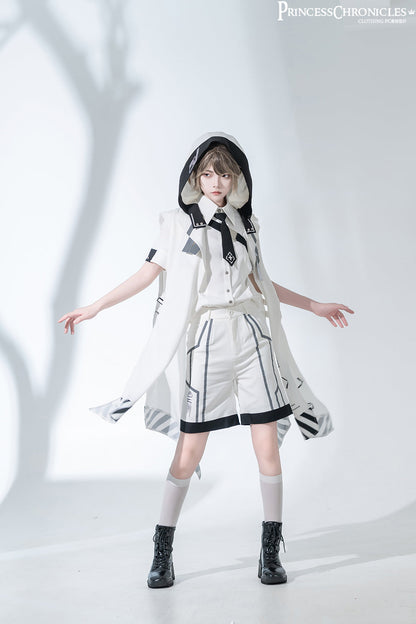 Princess Chronicles - Dry sea and Ashlar - Handsome Futuristic Style White Short Set