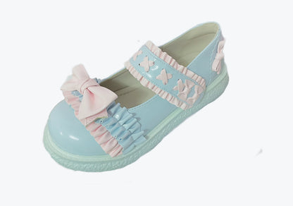 Fairy Godmother - Cute Lolita Shoes Bow Candy-Colored Lolita Flat Shoes