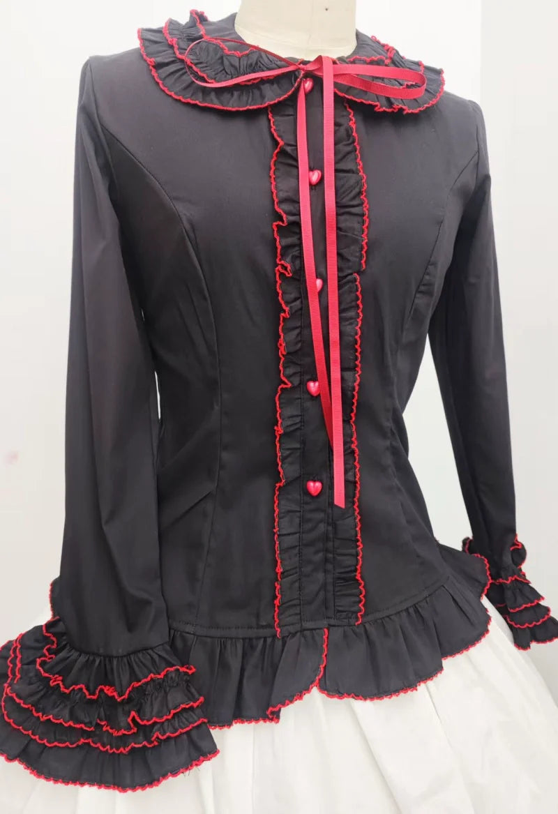 Sweet Angel - Cotton Sweet Lolita Shirt, Flared Cuffs