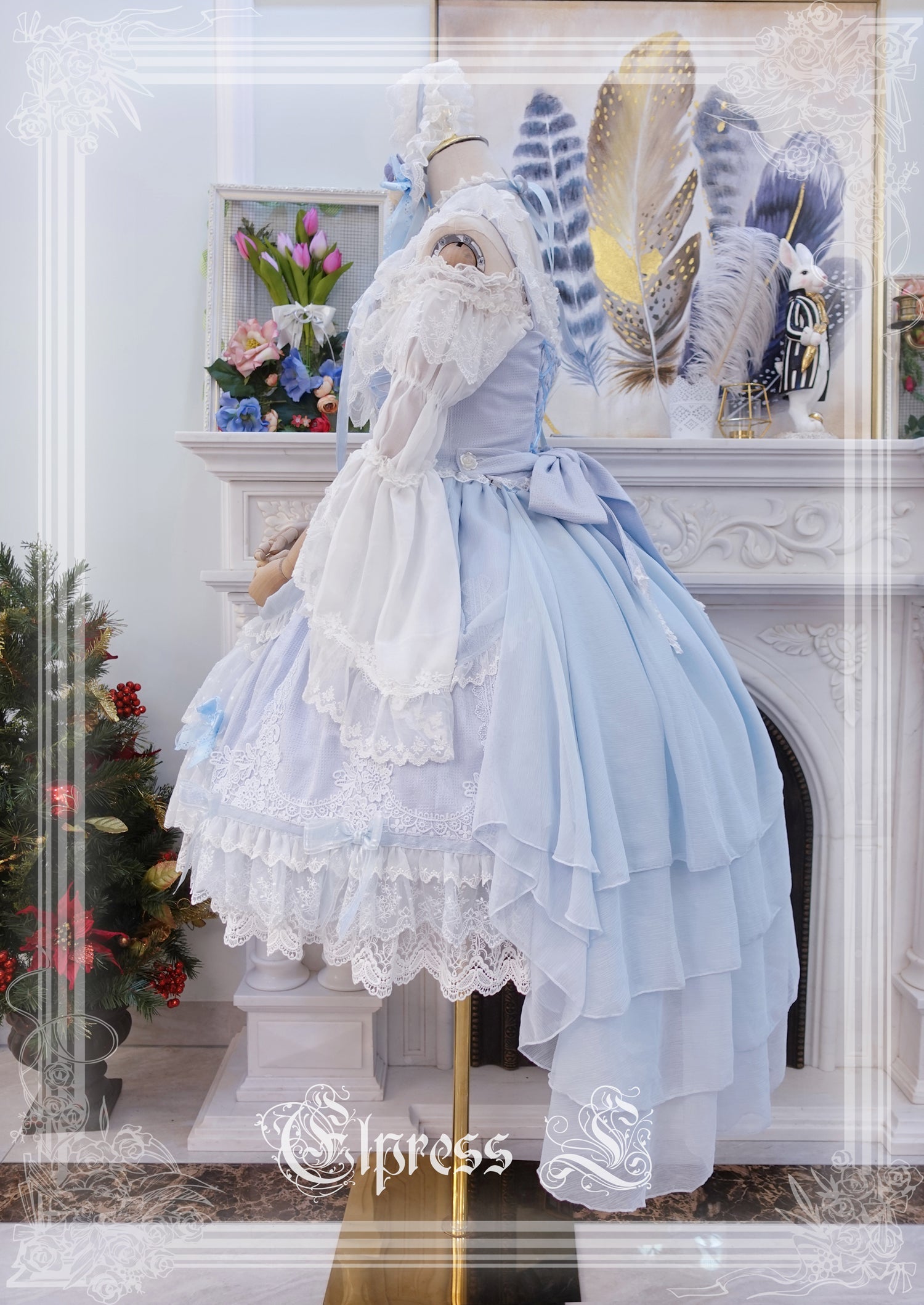 Elpress L - 3D Flower Lolita Hairband Cuff Brooch Multicolors