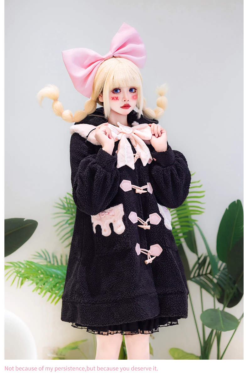 Forest Fluorescent Carps - Sweet Lolita Winter Coat Unicorn and Rabbit Ear Coat