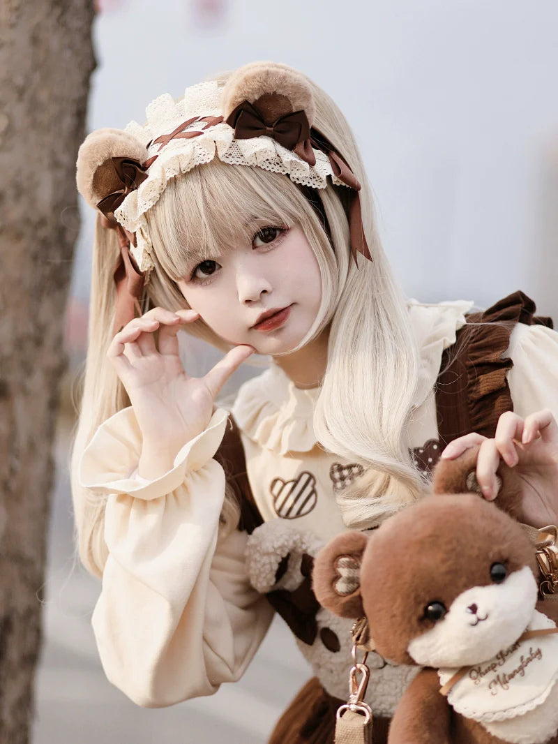 Besozealous - Handmade Lolita KC Animal Ear Coffee Hairband