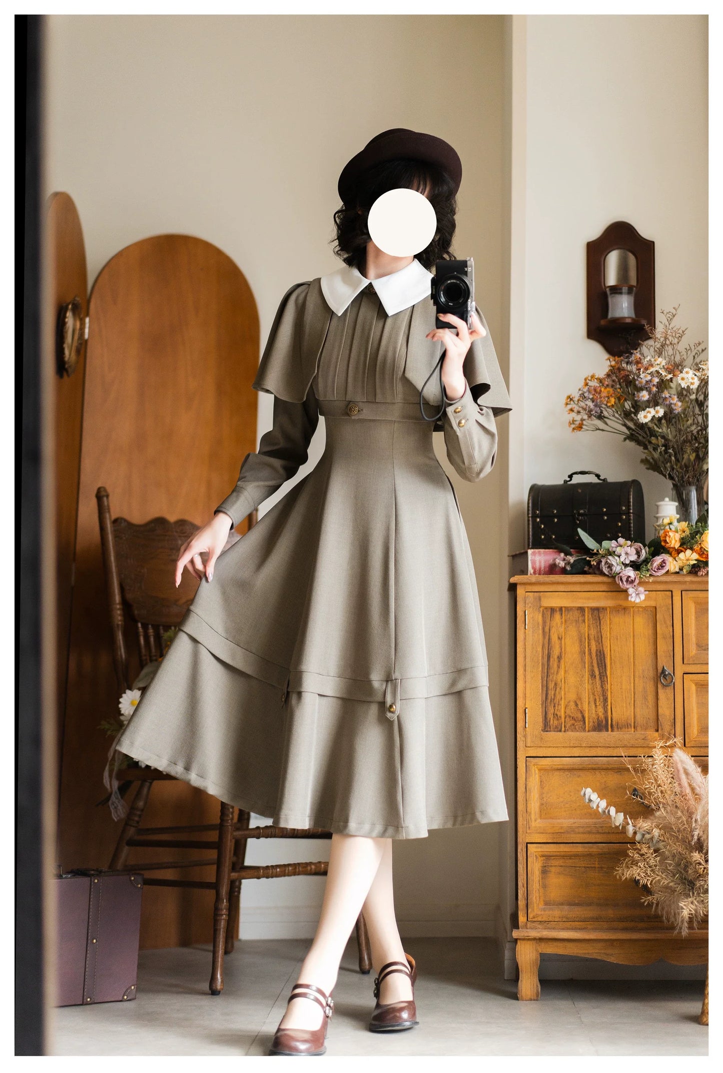 Forest Wardrobe - Forest Antique Box - Classic Lolita OP Dress with Detachable Short Cape