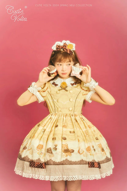 CutieVolta - Blissful Confectionery - Sweet Lolita OP Dress Bear Print JSK