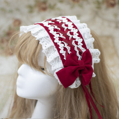 ZhiJinYuan - Sweet Lolita Lace Bow Hairband Multicolors