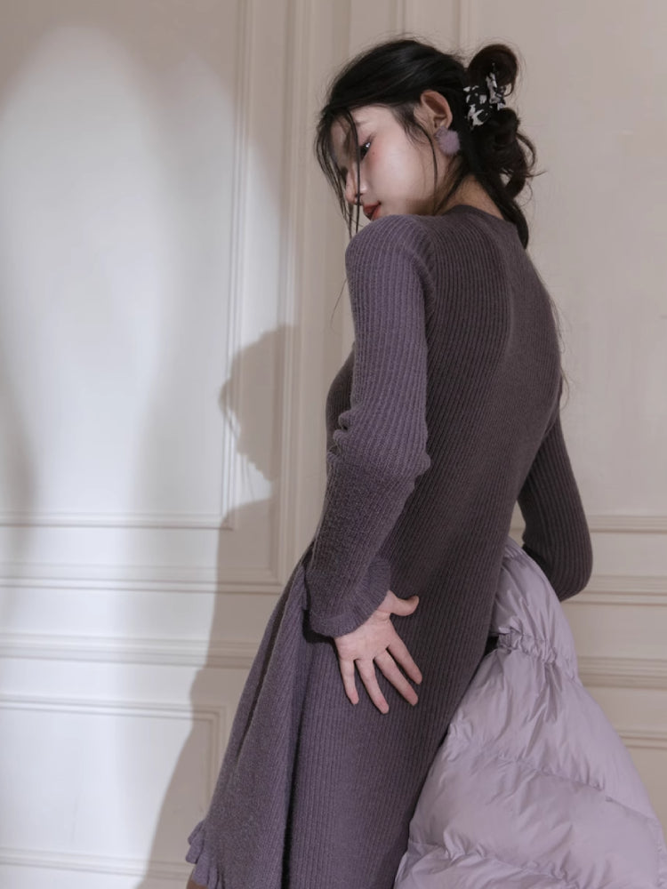 Chinese style wool dress【s0000005779】