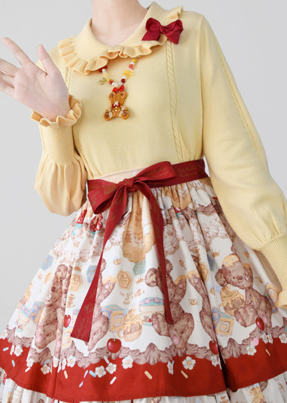 MIST - Japanese Style Lolita Sweater Puff Sleeves Knit Undershirt