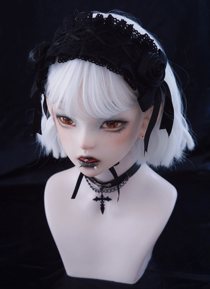 Strange Sugar - Gothic Handmade Black Rose Hairband